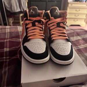 Jordan Air Mid SE Sneakers in White and Black